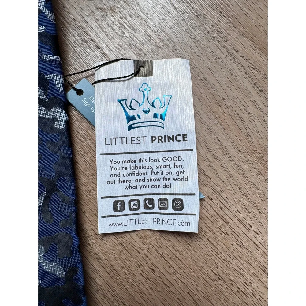 Littlest Prince Camo Tie Formal Wedding Guest Easter Church Quiet Luxury Preppy